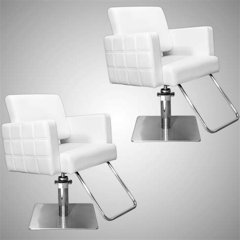 Quilted White Havana Hair Salon Stylist Chair Two 2 Chair Package