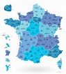 Mapa das regiões da França: mapa político e de Estado da França