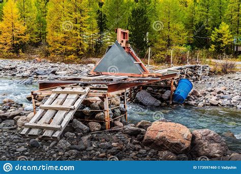 Mini Hydroelectric Power Station In Aktru Climber Camp Stock Photo