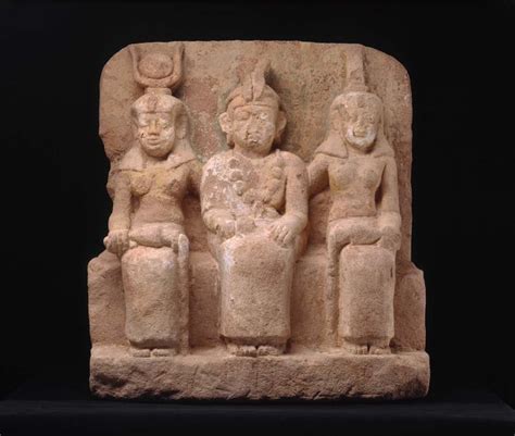 Triad Of Meroitic Queen And Two Goddesses Nubian Meroitic Period Early