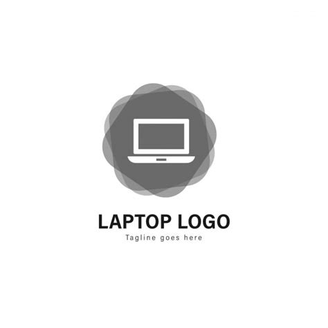Laptop Logo Template Design Laptop Logo With Modern Frame Isolated On