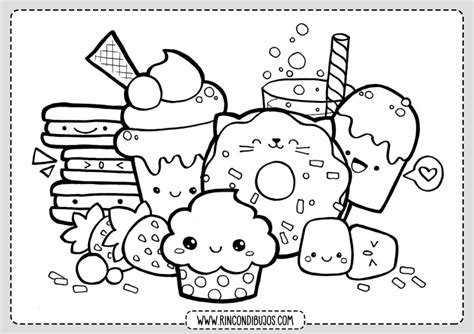 Dibujos Kawaii para colorear | Fichas Kawaii para Pintar