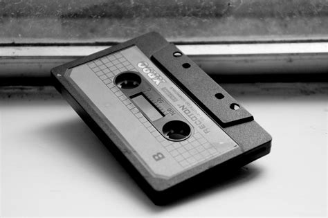 banco de imagens preto e branco monocromático Áudio cassete fita fotografia monocromática