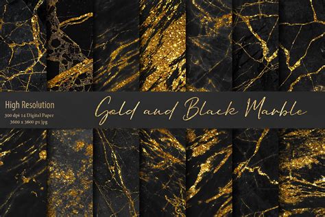 Gold Black Marble Backgrounds Custom Designed Textures Creative Market