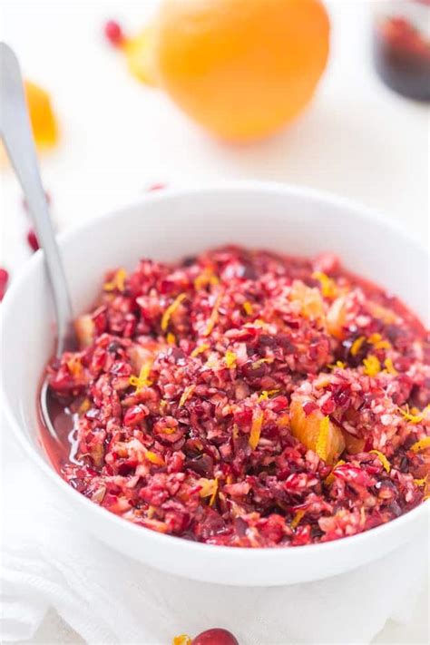 I usually add more cranberries to match up better with the apples & generally use whatever juice i have open in the fridge. Cranberry Orange Relish - Gal on a Mission