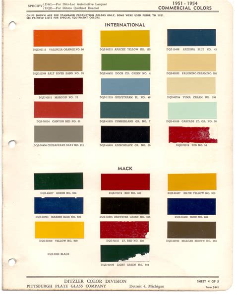 Navistar And International Paint Codes And Color Charts