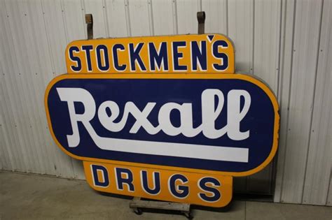 Sold Price Large Porcelain Stockmens Rexall Drug Store Sign December