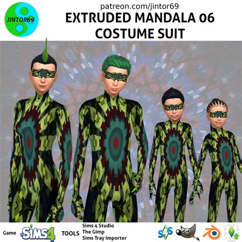 Extruded Mandala 06 Costume Tights For Sims 4 By Jintor69 On Deviantart