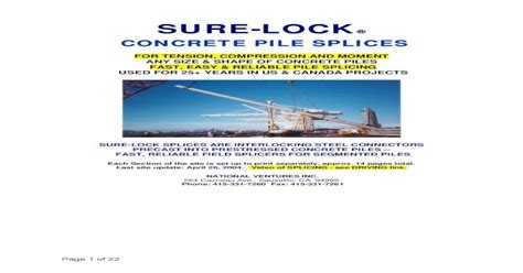 Concrete Pile Splicesconcrete Pile Splices For Tension Compression And