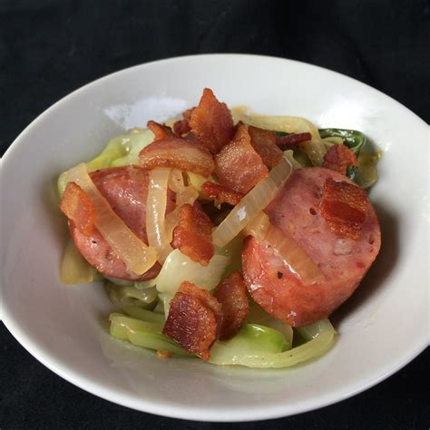 Potato peeled strips of zucchini for healthiness; Chicken Apple Sausage with Cabbage Recipe - Allrecipes.com