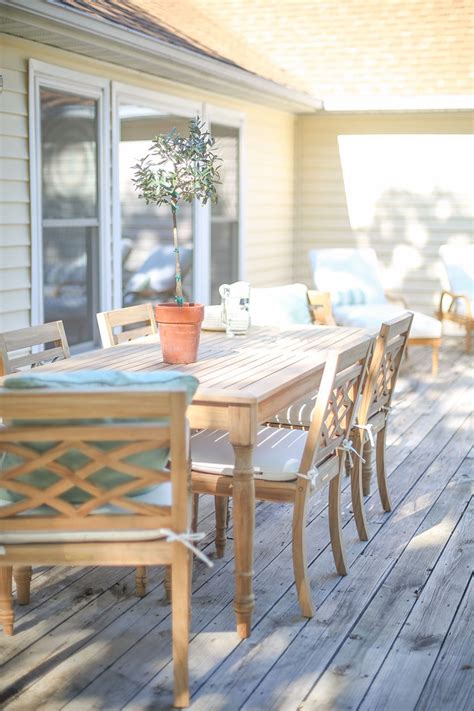 Lake House Deck With Teak Furniture How To Decorate