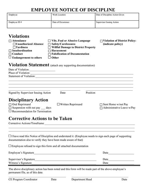 Employee Warning Notice Download 56 Free Templates And Forms