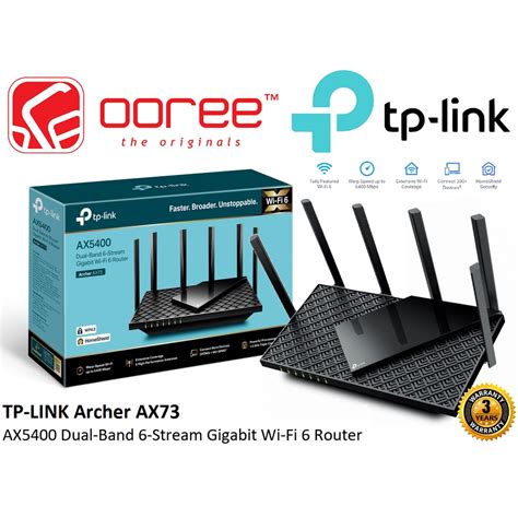 Tp Link Archer Ax73 Ax5400 Dual Band 6 Stream Gigabit Wifi 6 Router For