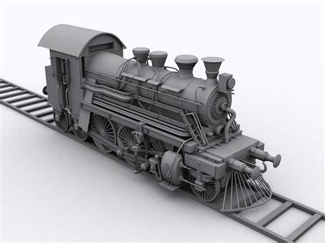 Railroad Steam Locomotive 3d Model 3ds Max Files Free Download Cadnav