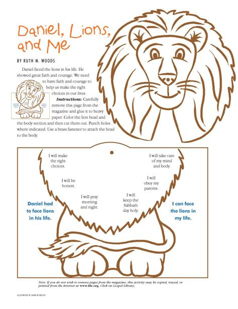 Daniel And The Lions Childrens Bible Lesson Printable Craft Go To