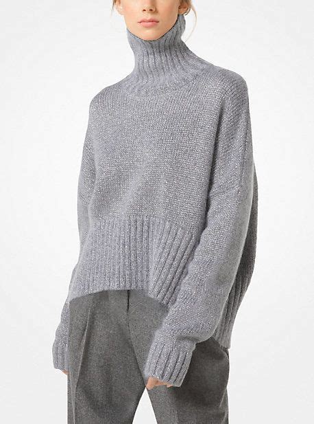 Michael Kors Metallic Mohair Pullover Pullover Casual Sweaters Women