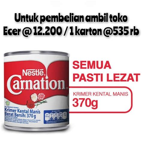Jual Carnation Susu Kental Manis Kaleng Nestle 370gr Di Seller Redgreen