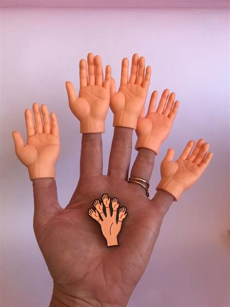 Tiny Hands Enamel Pin Badge Finger Puppet Finger Hands Etsy Tiny