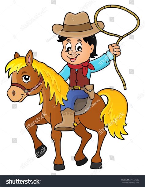 Cowboy On Horse Theme Image 1 Eps10 Vector Illustration 331561520