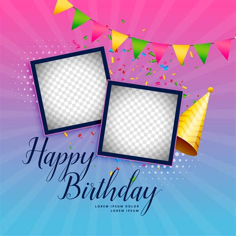 Happy Birthday Celebration Background With Photo Frame Download Free