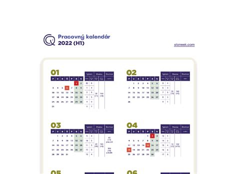 Pracovný Kalendár 2022 Pdf Na Stiahnutie Sloneek®