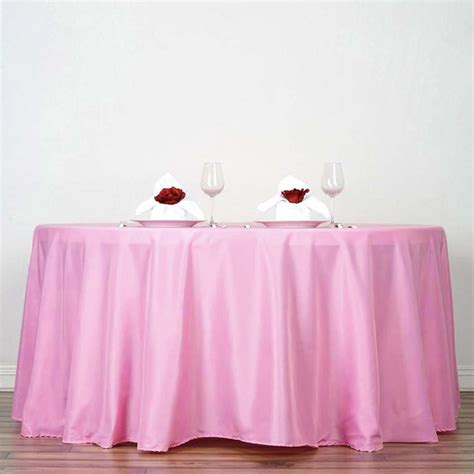 132 Pink Wholesale Polyester Round Tablecloth Tableclothsfactory