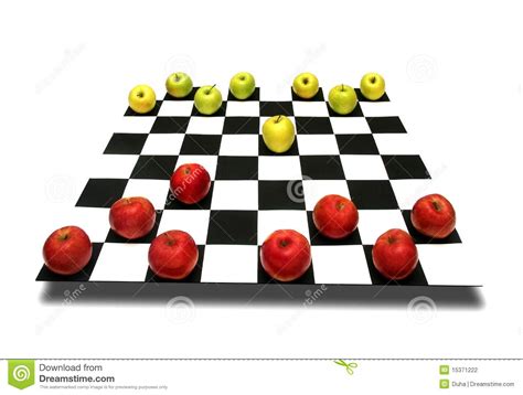 Apples On Chessboard Stock Photo Image Of Fresh Buttons 15371222