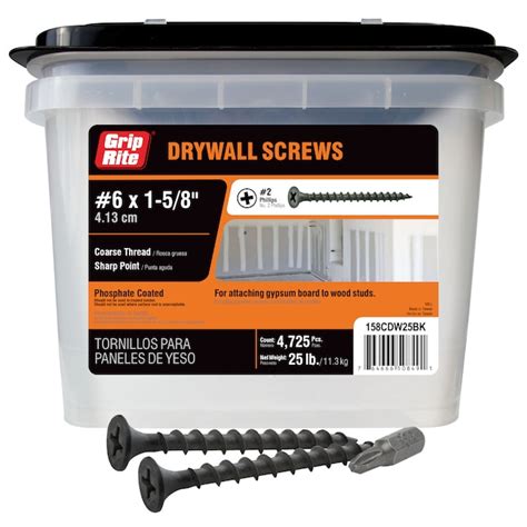 Grip Rite 6 X 1 58 In Bugle Coarse Thread Drywall Screws 25 Lb 4725