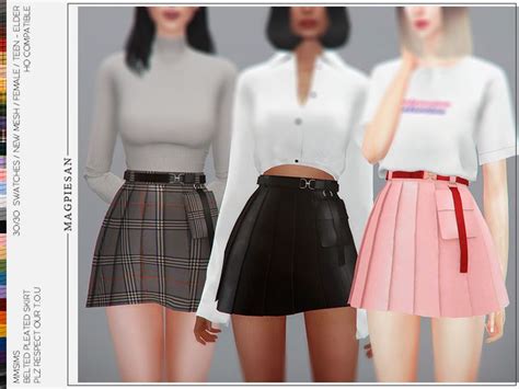 Mms Belted Pleated Skirt Found In Tsr Category Sims 4 Female