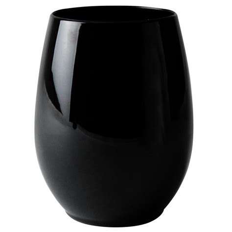 Fineline 2722 Bk Renaissance 12 Oz Stemless Black Plastic Wine Glass 48 Case