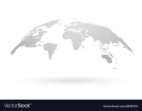 Spherical Curved Gray World Map Royalty Free Vector Image