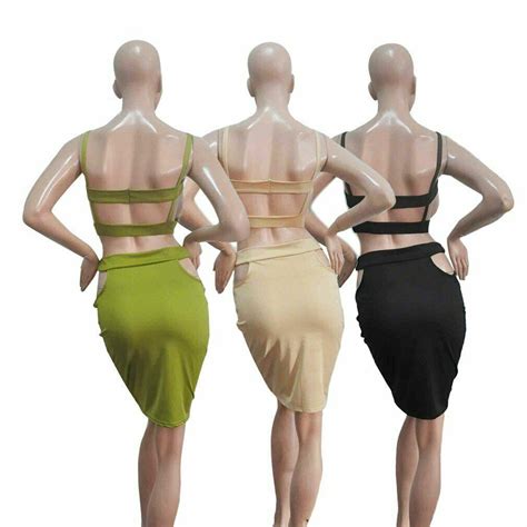 women 2 piece bodycon two piece crop top and skirt set dress party clubwear sexy ebay