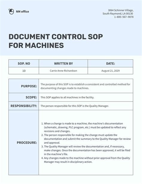 Standard Operating Procedure Document