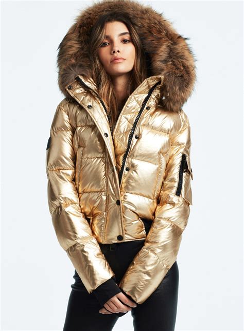 Skyler Gold Fur Hood Jacket Puffer Jacket Women Winter Fashion Coats