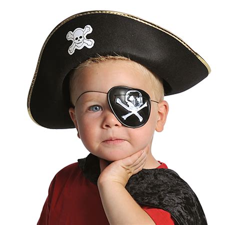 Boys Or Girls Pirate Hat And Eyepatch Accessory Set Cute Hoodie Long