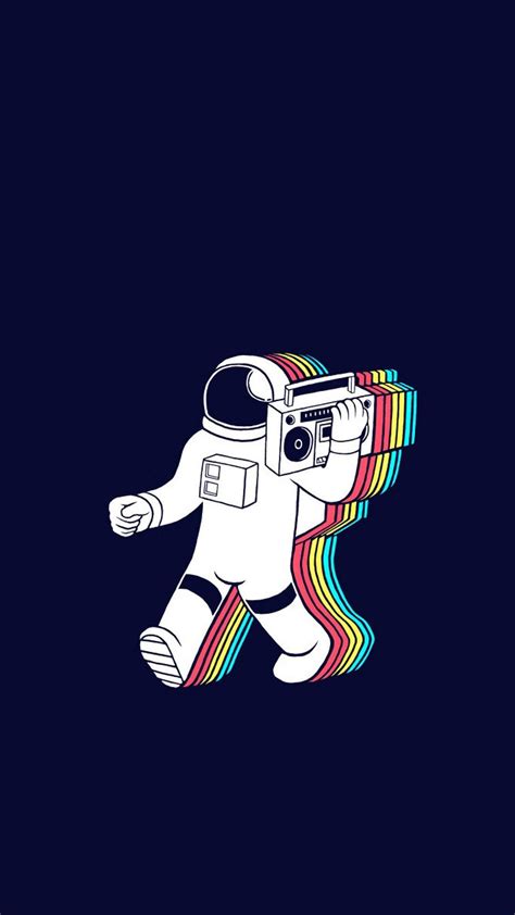 1080x1920 Cartoon Astronaut Music Iphone Wallpaper
