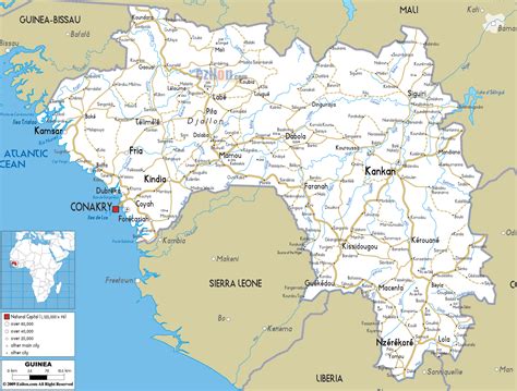 Detailed Clear Large Road Map Of Guinea Ezilon Maps