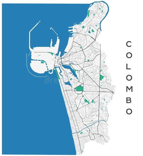 Colombo Vector Map Detailed Black Map Of Colombo City Poster With