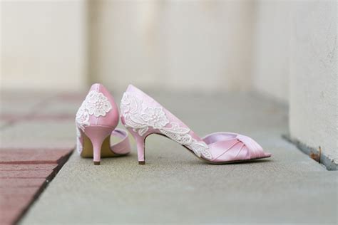 Wedding Shoes Light Pink Wedding Shoes Pink Satin Heels With Ivory Lace Us Size 10 99 00