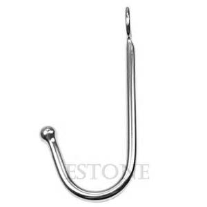 Stainless Steel Hanger Hook Ball Tip Anal Bondage Metal Medium Toy Plug