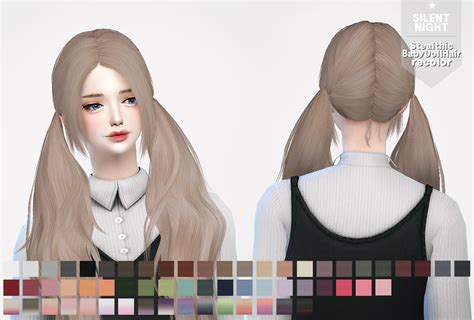 Sims 4 Hairs Silent Night Stealthic`s Babydoll Hair Recolor