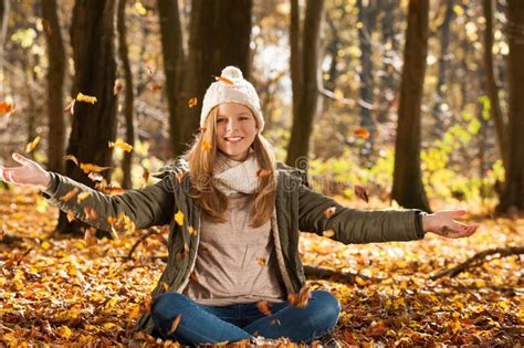 Autumn Girl Stock Photo Image Of Youth Nature Laugh 35516088