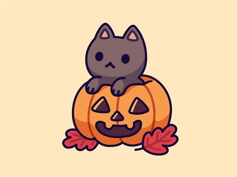 Pumpkin Kitty Cute Halloween Drawings Cute Little Drawings Cute
