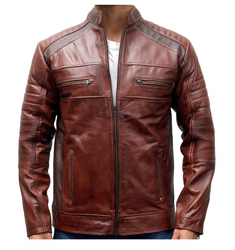 Clothing Jackets And Coats Genuine Lambskin Distressed Brown Leather