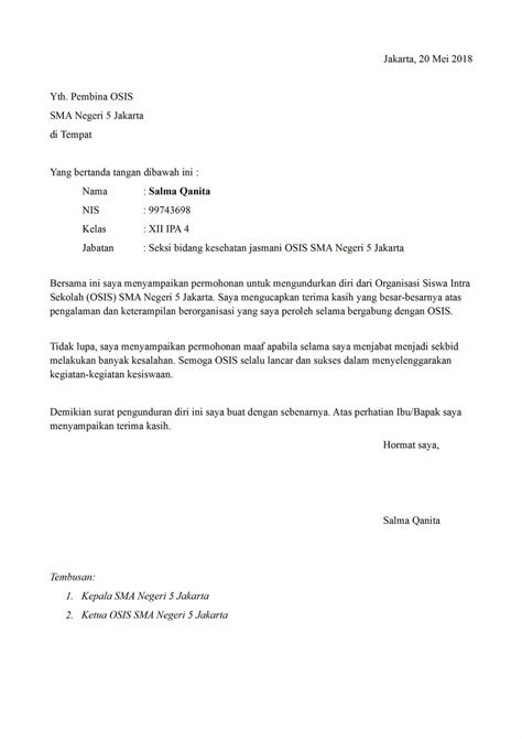 Pastikan surat dibubuhi tanda tangan dari pihak. 16 Contoh Surat Pengunduran Diri dari Organisasi Lengkap ...