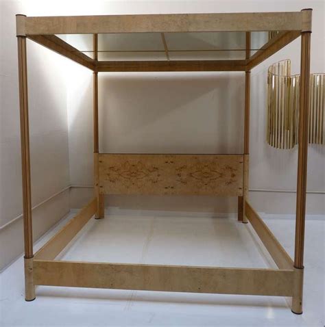 Cayden campaign canopy bed with corner brackets. Outstanding Mirrored Canopy Bed in Burl and Zebra Wood at ...