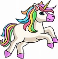 saltando unicornio dibujos animados color clipart 8944118 Vector en ...
