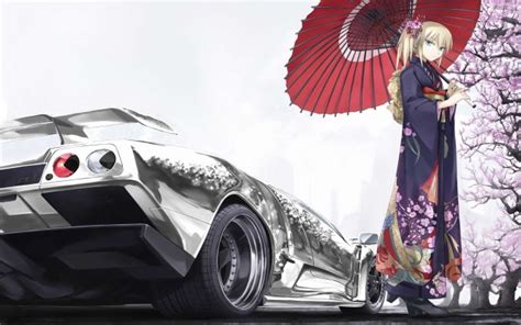 Photo Wallpaper Car Machine Girl Anime Jdm Anime