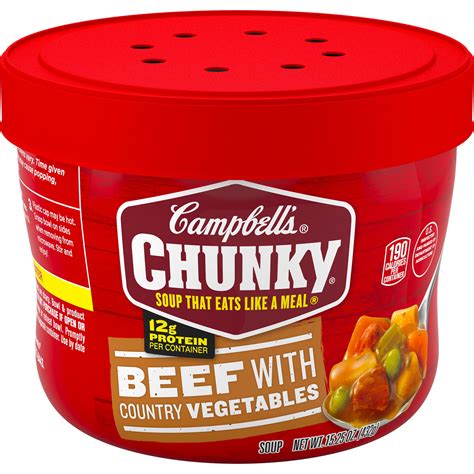 Campbells Chunky Microwavable Soup Beef With Country Vegetables Soup