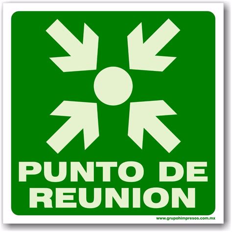 Señal Punto De Reunión 40 X 40 Cm En Estireno Cal. 40 - $ 75.00 en